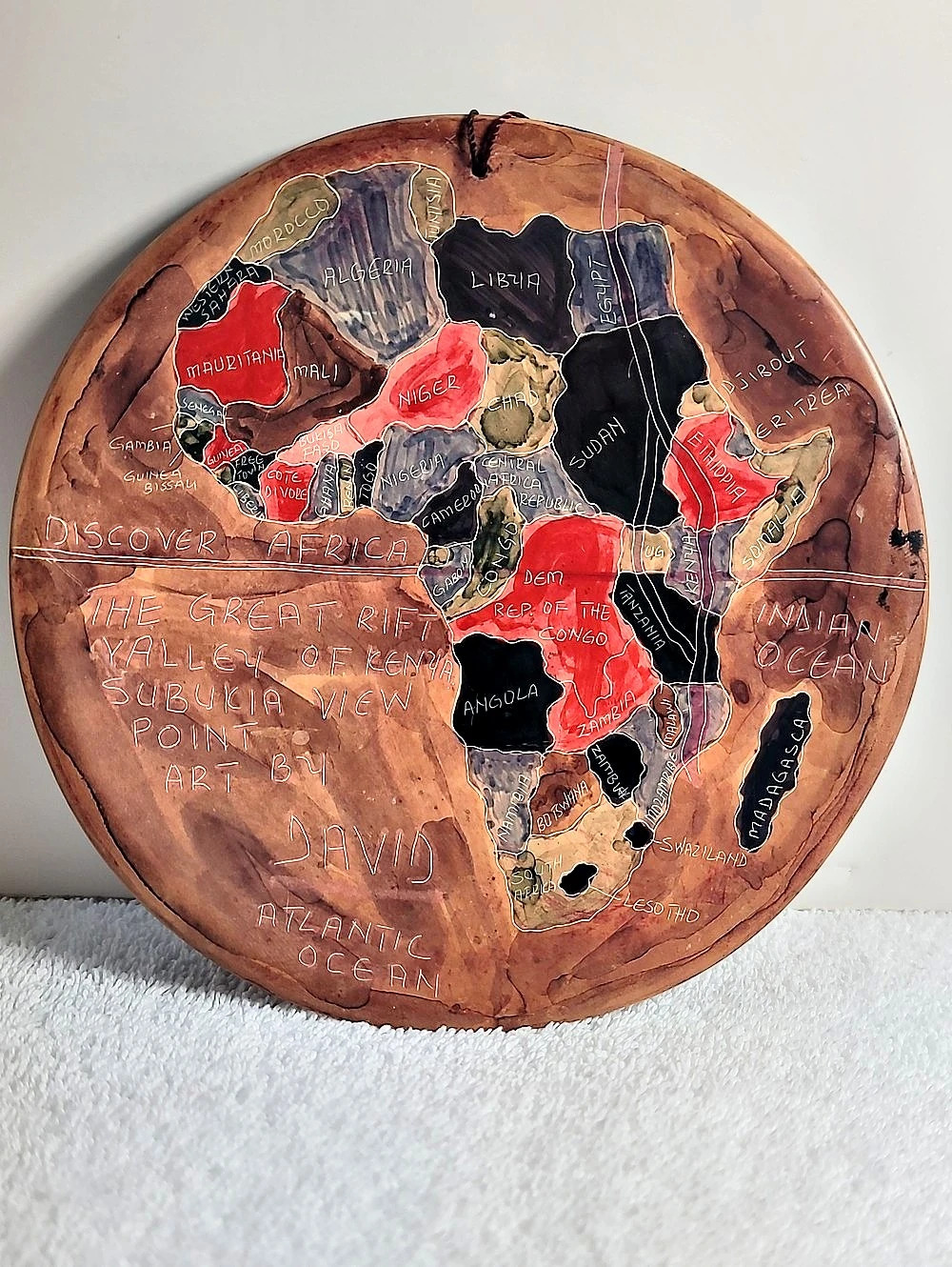 David Gichuhi Murimi Hand-Painted Abstract Wall Art Plate
